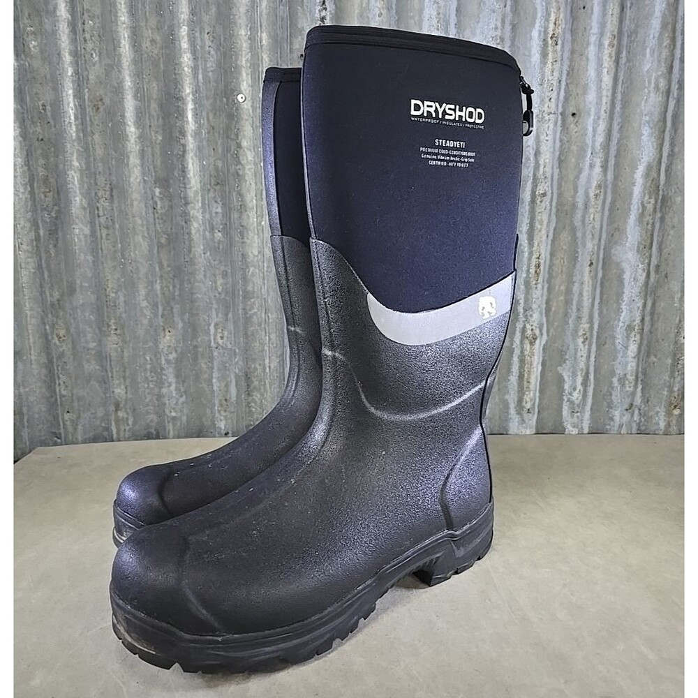 Dryshod SYT-MH-BK Mens Steadyeti Hi Pull On Boots Mid Calf - Black Sz 14